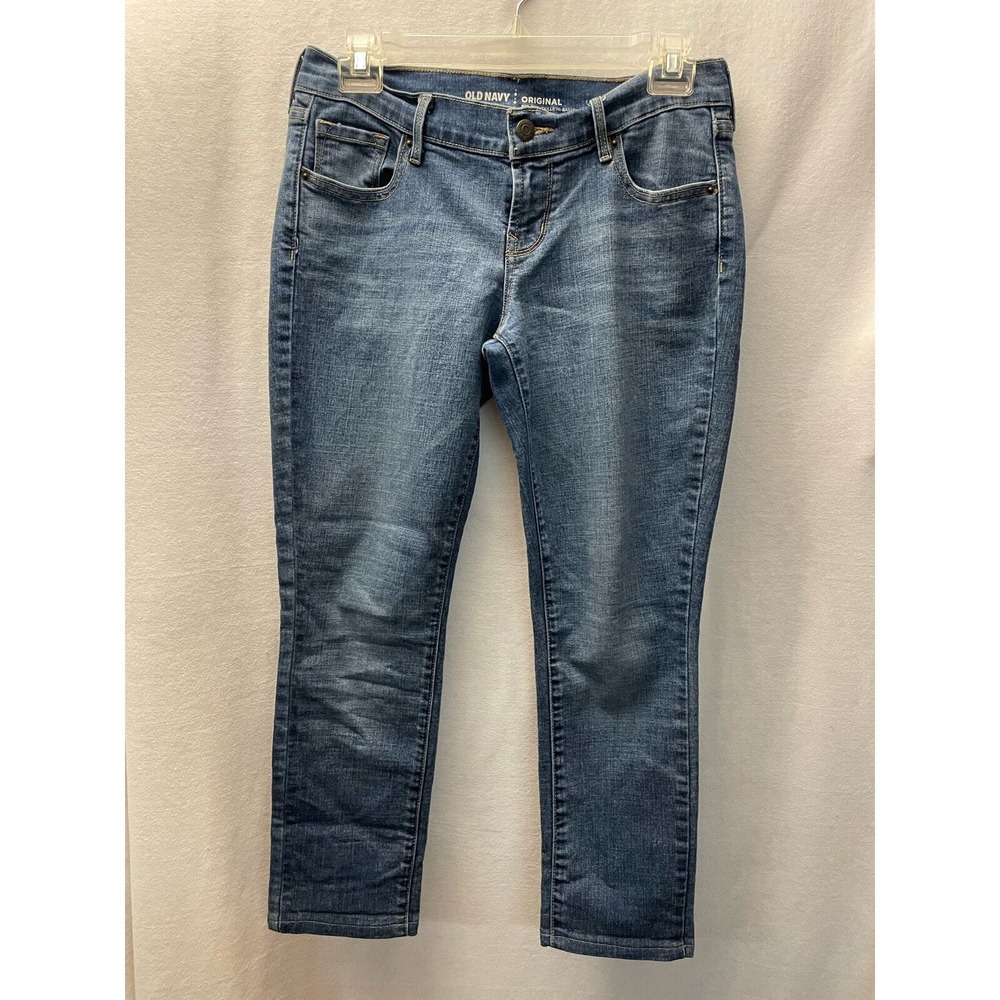 Old Navy Womens Jeans mid-rise blue denim jean capri size 2 Beach